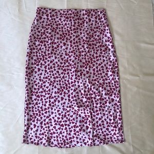 Princess Polly Heart Print Midi Skirt